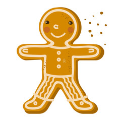 cartoon gingerbread man vector illustration