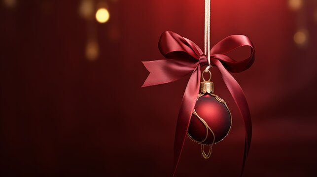 Christmas Ornament, beautiful antique with antique background. Christmas red light bokeh background Christmas theme. Home for Christmas. AI Generated..