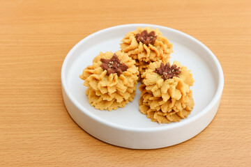 Kue Semprit, Indonesian cookies served to celebrate Idul Fitri or Lebaran or Ied Mubarak