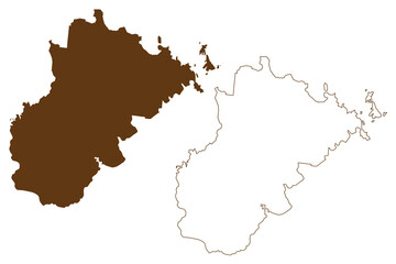 Fototapeta na wymiar Whitsunday Region (Commonwealth of Australia, Queensland state) map vector illustration, scribble sketch Whitsunday map