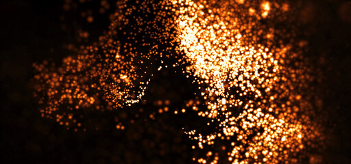 Gold particle background depth of field