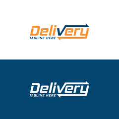 Delivery typography lettering logo design vector