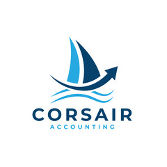Corsair Accounting Marketing creative logo design for financial and business brands uses