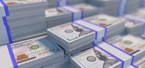 Dollar currency background 3d rendering