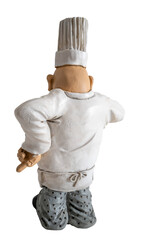 figurine chef cuisinier de dos sur fond transparent - obrazy, fototapety, plakaty