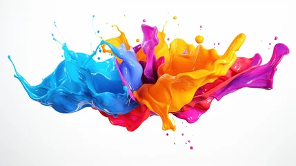 Outdoor-Kissen Colorful Paint Splash Isolated on the White Background  © Humam