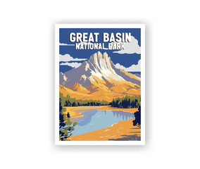 Great Basin National Parks Illustration Art.