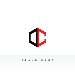 premium DC logo monogram with gold circle frame. luxury initials design minimal modern typeface.