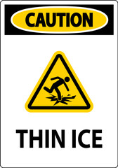 Water Safety Sign Danger - Thin Ice
