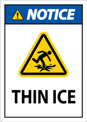 Water Safety Sign Danger - Thin Ice