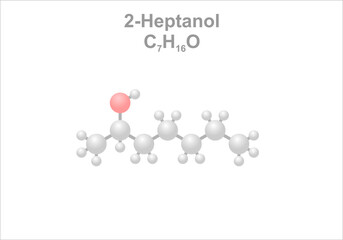 Simplified scheme of the 2-Heptanol molecule.