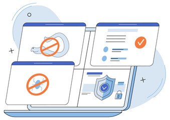 Information privacy. Vector illustration. Information privacy is metaphorical key unlocks protection and safety personal data Safeguarding access to sensitive information is crucial for maintaining - obrazy, fototapety, plakaty