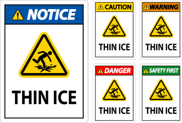 Water Safety Sign Danger - Thin Ice