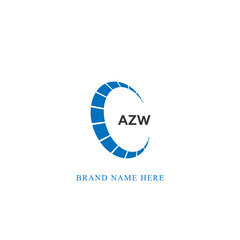 AZW logo. A Z W design. White AZW letter. AZW, A Z W letter logo design. Initial letter AZW linked circle uppercase monogram logo.