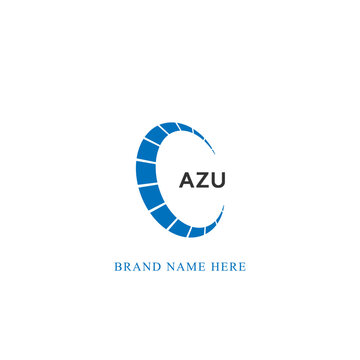 AZU logo. A Z U design. White AZU letter. AZU, A Z U letter logo design. Initial letter AZU linked circle uppercase monogram logo.