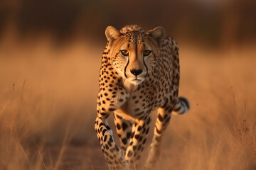 Cheetah in the high grass in Masai Mara National Park in Kenya