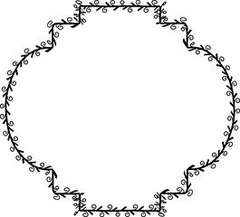 Spiral leaves Branch Square Frame laurel wreath silhouette black horizontal vintage frames flower floral leaf border Botanical Branches ornate leaf Elements design border retro badge decoration isolat