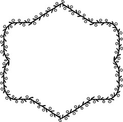 Spiral leaves Branch Square Frame laurel wreath silhouette black horizontal vintage frames flower floral leaf border Botanical Branches ornate leaf Elements design border retro badge decoration isolat