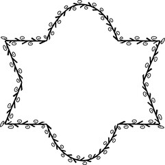 Spiral leaves Branch Square Frame laurel wreath silhouette black horizontal vintage frames flower floral leaf border Botanical Branches ornate leaf Elements design border retro badge decoration isolat