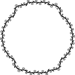 Spiral leaves Branch Square Frame laurel wreath silhouette black horizontal vintage frames flower floral leaf border Botanical Branches ornate leaf Elements design border retro badge decoration 