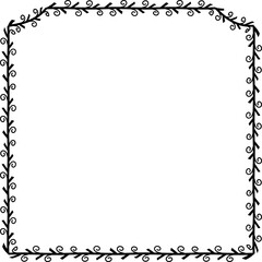 Spiral leaves Branch Square Frame laurel wreath silhouette black horizontal vintage frames flower floral leaf border Botanical Branches ornate leaf Elements design border retro badge decoration 