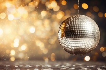 Glittering Sphere for Celebration. New Year's Eve Dance Decor