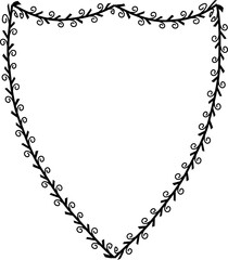 Spiral leaves Branch Square Frame laurel wreath silhouette black horizontal vintage frames flower floral leaf border Botanical Branches ornate leaf Elements design border retro badge decoration isolat