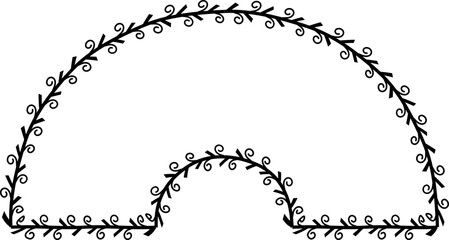 Obraz premium Spiral leaves Branch Square Frame laurel wreath silhouette black horizontal vintage frames flower floral leaf border Botanical Branches ornate leaf Elements design border retro badge decoration 