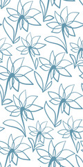 floral meadow doodle Scandinavian contemporary seamless pattern design fabric printing monochrome stylish modern textured
