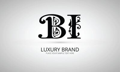 BI: initials monogram letter text alphabet logo design
