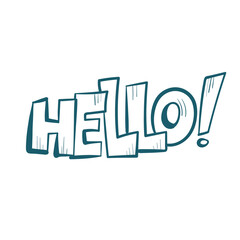 hello comic pop text emotional speech sound vector hand drawn doodle