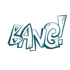 bang comic pop text emotional speech sound vector hand drawn doodle