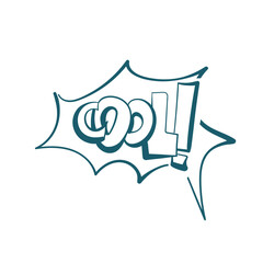 cool comic pop cloud text emotional speech sound vector hand drawn doodle