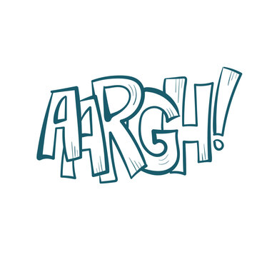 aargh comic pop text emotional speech sound vector hand drawn doodle