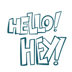 hello hey comic pop text emotional speech sound vector hand drawn doodle
