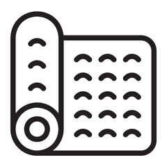 sleeping mat line icon