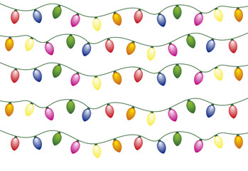 Christmas Lights Pattern - Colorful Illumination on a Festive Background