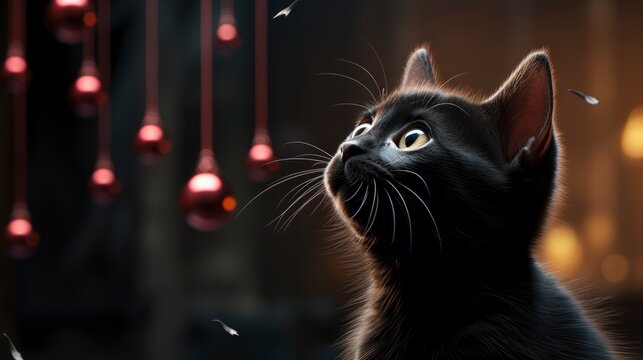 A Cats Tail Wagging In Anticipation Of The New Year , Background Images, Hd Illustrations