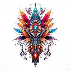 Fototapeta premium colorfully and luxury tribal tattoo ornamental design