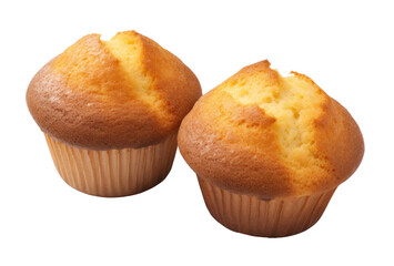 Muffins isolated on a transparent background created with Generative AI technology - obrazy, fototapety, plakaty