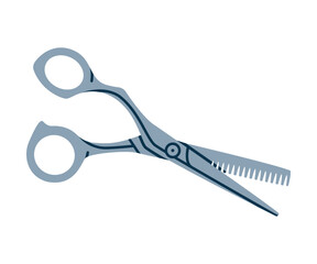 Metal Pair of Scissors as Professional Hairdressing Tool and Accessory for Hairdo Vector Illustration