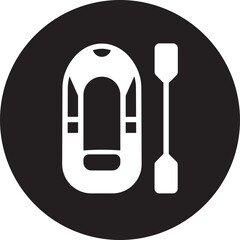 inflatable boat glyph icon