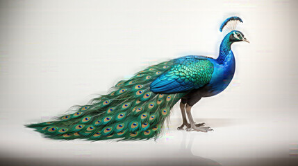 Obraz premium Full peacock . Isolated on a White Background