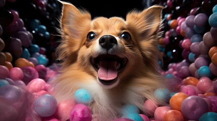 Fototapeta na wymiar A Dog With A 2023 Party Favor Excited Cheerful, Background Images, Hd Illustrations