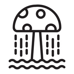 mushroom shower line icon