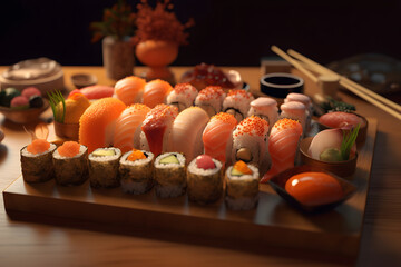 Delicious fresh sushi. 