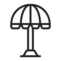 sun umbrella line icon