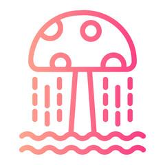 mushroom shower gradient icon