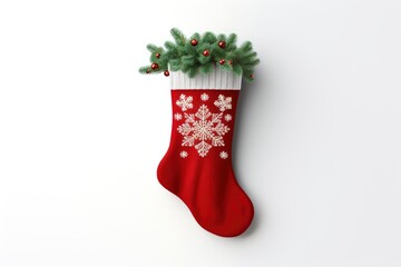 Christmas Stocking Hanging on Wall Created With Generative AI Technology
