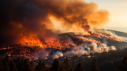 Fototapeta na wymiar Wildfire in the mountains